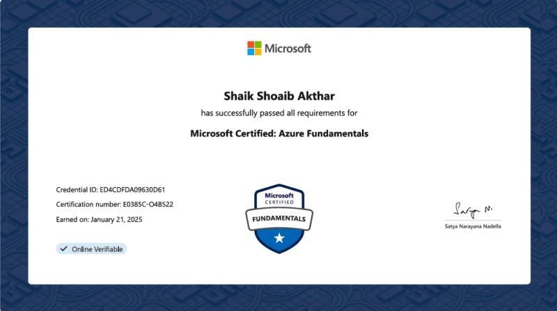 Microsoft Certified: Azure Fundamentals